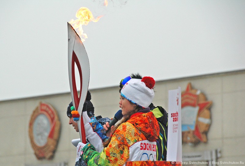 Эстафета олимпийского огня в Хабаровске