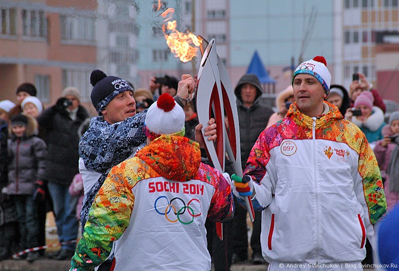 Эстафета олимпийского огня в Хабаровске