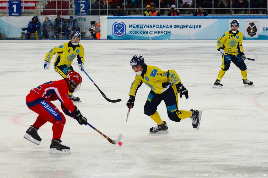 Чемпионат мира по хоккею с мячом — 2015. Матч Казахстан - Россия