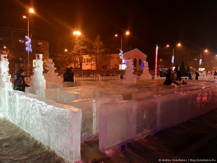Новогодняя площадь в городе Уссурийск